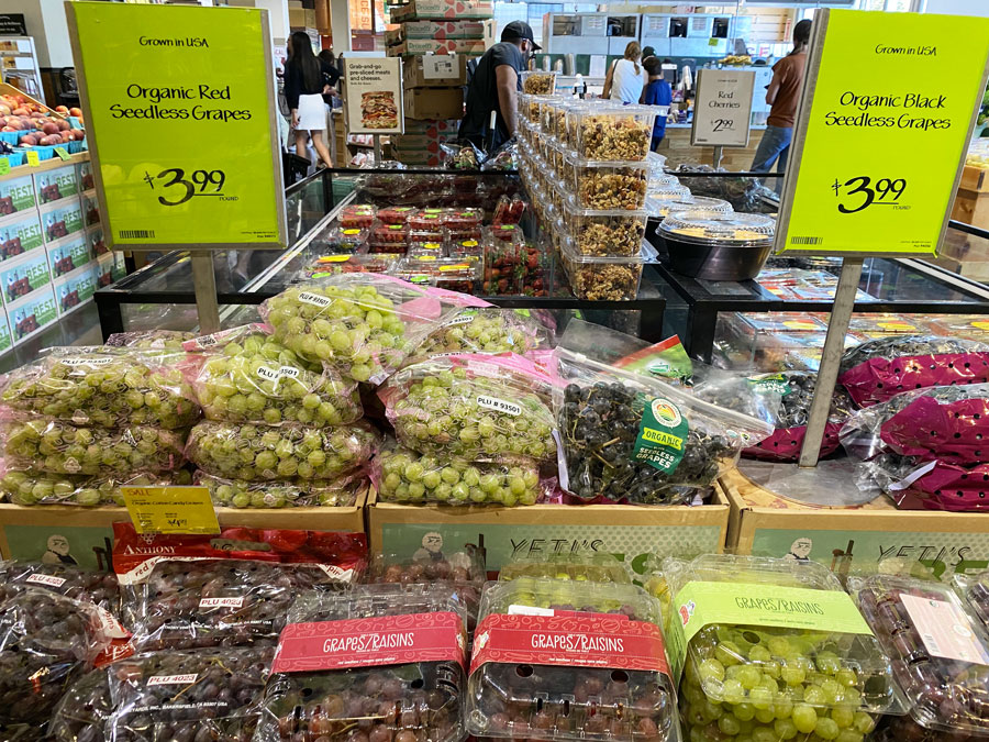Organic Grapes in the Whole Foods Market