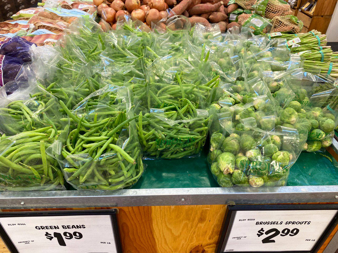 Natural Green Vegetables in Sprouts Farmers Market